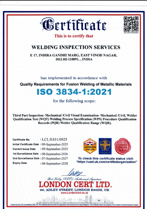 ISO 3834-1 Certificate